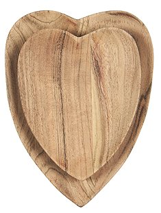 Herzschalen, Akazienholz 15,5x20 / 12,5x15 cm  von IB LAURSEN