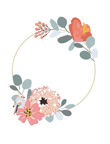 Wandsticker Blumenkranz von MIMI LOU