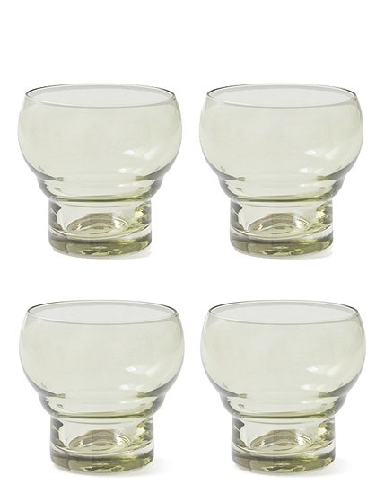 4er Set Bulb Gläser, 70's8xØ8,7 cm / 240 ml von HKLIVING