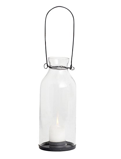 Windlicht XL, Glas zum hängen, Zinkboden 1