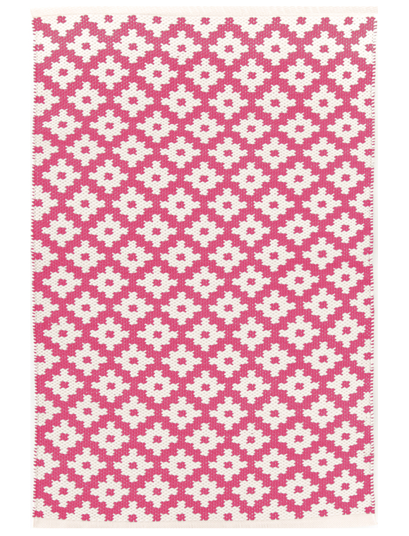 Teppich Kelim, pink / weiß von Dash & Albert &#9733; Kundenbewertung "Sehr gut" &#9733; 10&euro; Neukundenrabatt &#9733; Schnell verschickt &#9733; Günstig bei car-Moebel.de