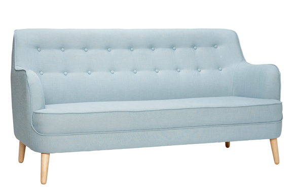 Retro 2-Sitzer Sofa, blau 1