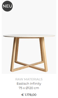  Infinity Esstisch Rund von Raw Materials
 