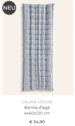  Bankauflage aus Baumwolle 40x120 cm 