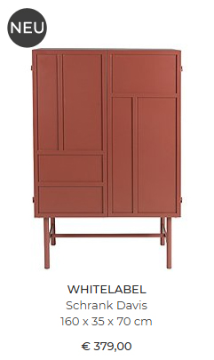  Schrank Davis, rostrot von White Label Living 