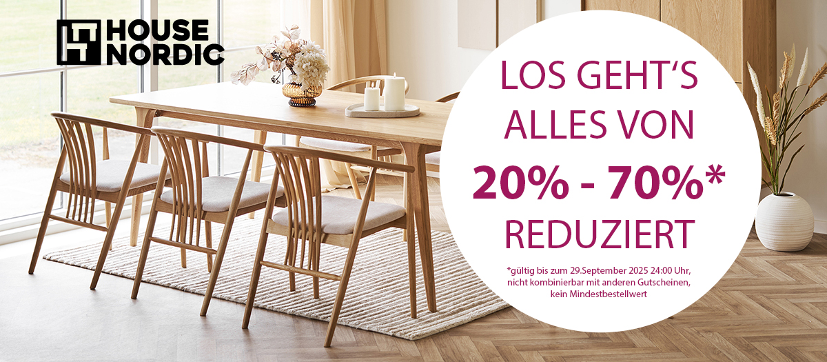  Spare bei House Nordic jetzt von 20%-70% Rabatt! 