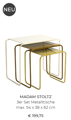  3er Set Eisentische von Madam Stoltz 