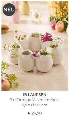  7 eiförmige Vasen Kreis, Steingut v. Ib Laursen 