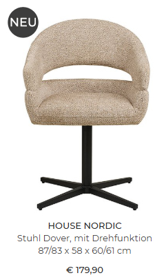  Esszimmerstuhl Dover mit Drehfunktion von House Nordic 