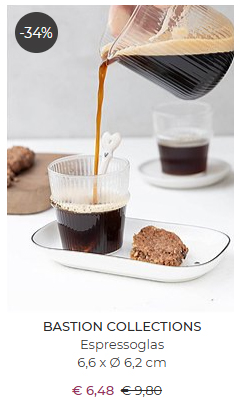  Espressoglas, geriffelt von Bastion Collections 