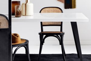 moderen Stuhl für das Esszimmer aus Wiener Geflecht