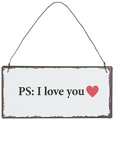Metallschild "PS: I love you"7 x 15 cm von IB LAURSEN
