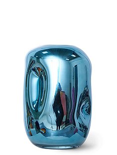 Glasvase, Chrom blau 21,5 x Ø 14,5 cm von HKLIVING