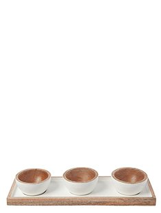 3er Bowl Set m. Tray7xØ9,5 cm / 9,5x30 cm von BEHOME