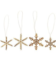 4er Set Messing Anhänger Schneekristalle. Ø5/6,5 cm von IB LAURSEN