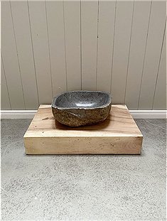 Waschbecken mit Teakplatte von CAR MÖBEL