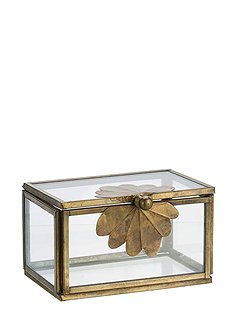 Glasbox mit Blatt6 x 6,5 x 10 cm von MADAM STOLTZ