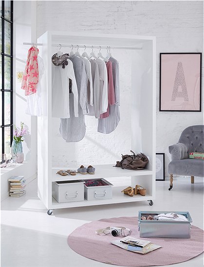 Garderobe auf Rollen 187 x 60 x 120 cm von CAR MÖBEL