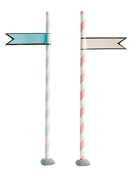 Strohhalme, Fähnchen