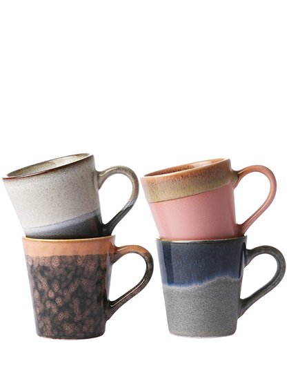 70's Espressotassen4er Set von HKLIVING