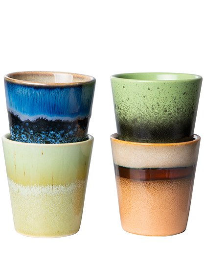70's Ristretto Becher4er Set von HKLIVING