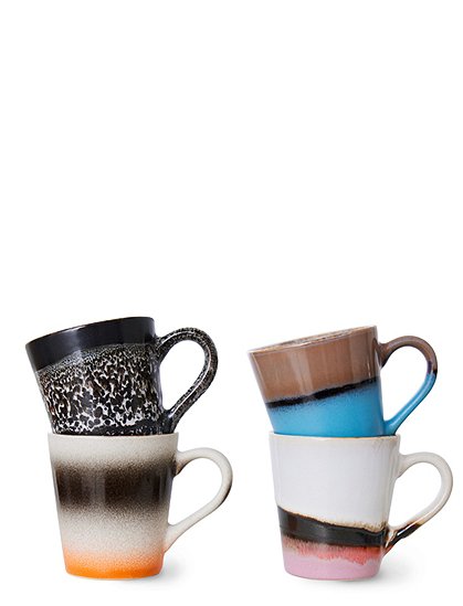 70's Espressotassen4er Set von HKLIVING