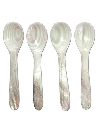 4er Set Löffel, Perlmutt5,5x2 cm / 12x3 cm von BEHOME