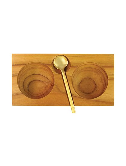 Teak Bowl mit Löffel 2 Größen  von BEHOME