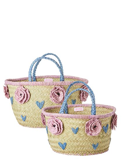 2er Set Raffia Körbe24xØ26 / 22xØ30 cm von RICE