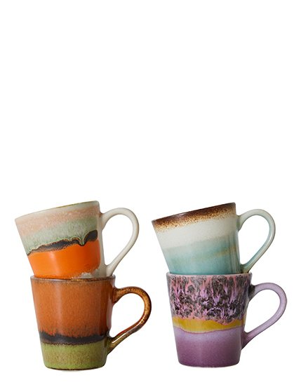 70's Espressotassen4er Set von HKLIVING