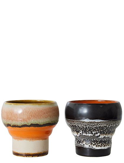70's Lungo Mugs 2er Set von HKLIVING
