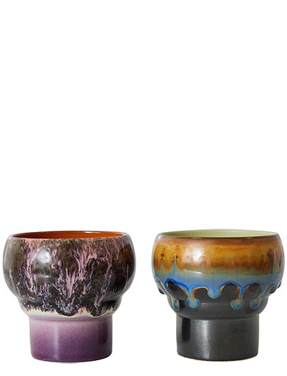 70's Lungo Mugs 2er Set von HKLIVING