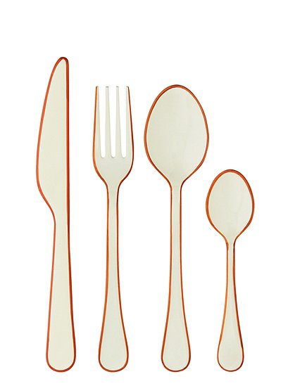 4er Set Emaille Besteck14 - 21 cm von MADAM STOLTZ