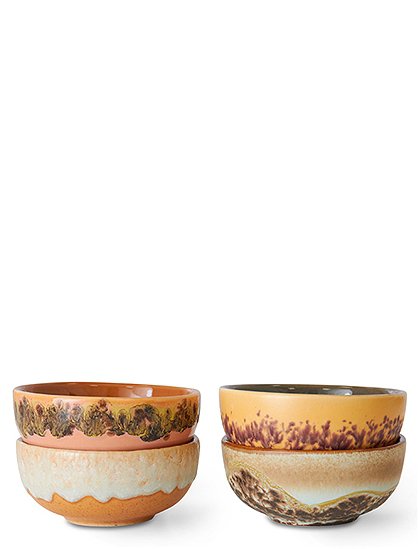 70s XS Bowls 4er Set: 3,8xØ8,3 cm von HKLIVING