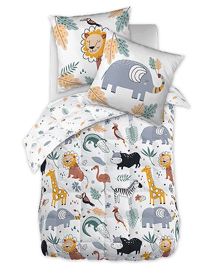 Wattierte Kinderdecke200x140/ 63x63 cm von L'EFFET PAPILLON 