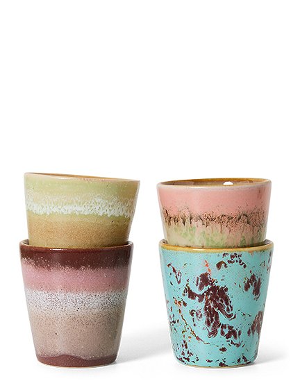 70s Ristretto Becher4er Set, je 80 ml von HKLIVING