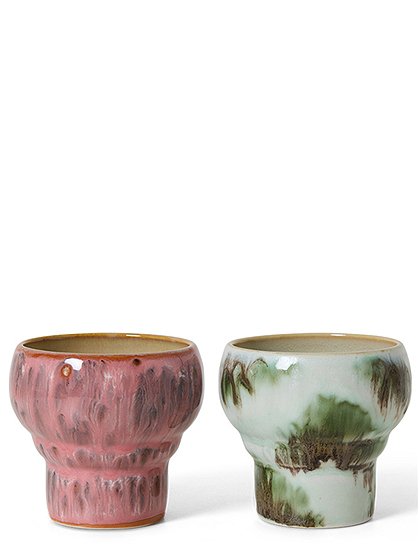 70s Lungo Mugs 2er Set, 240 ml von HKLIVING