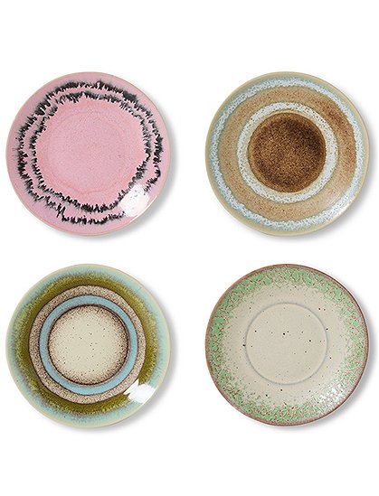 4er Set Untertassen 70s je 0,5 x Ø13 cm von HKLIVING