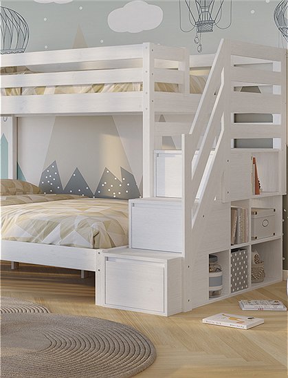 Etagenbett mit Stauraum159 x 147,6 x 2254 cm