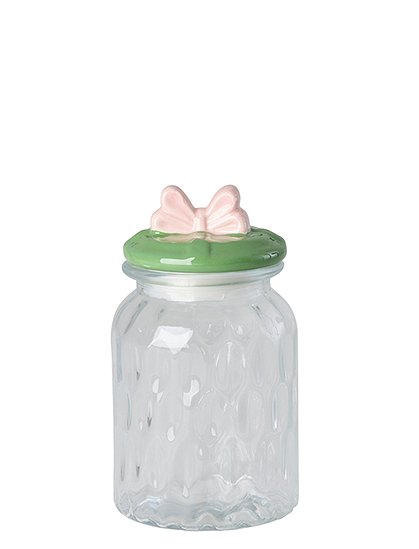 Glasgefäß mit Deckel23xØ11,5 / 19xØ11 cm von RICE