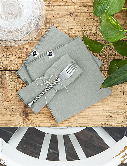 3er Set Servietten Gaia40 x 40 cm von L'EFFET PAPILLON 