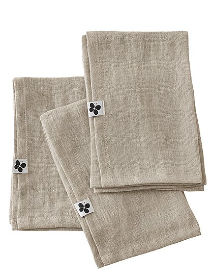 3 Servietten SolineLeinen 40 x 40 cm von L'EFFET PAPILLON 