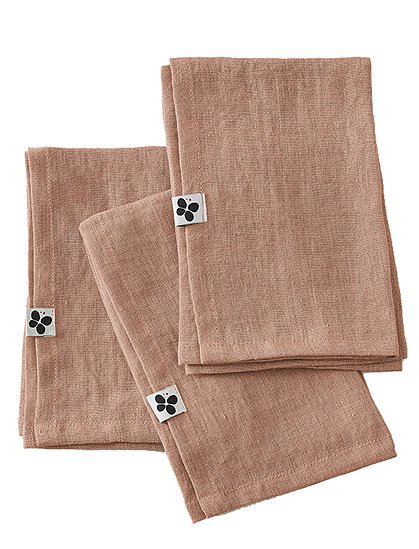 3 Servietten SolineLeinen 40 x 40 cm von L'EFFET PAPILLON 