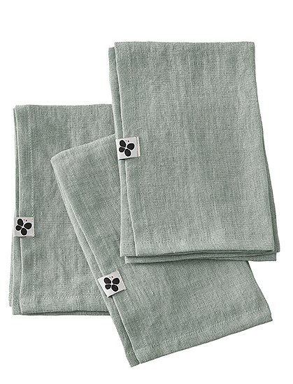 3 Servietten SolineLeinen 40 x 40 cm von L'EFFET PAPILLON 