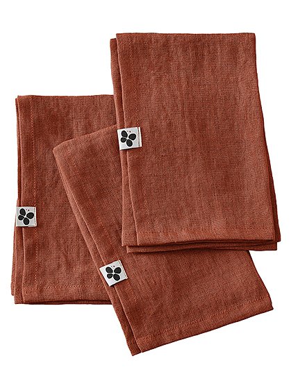 3 Servietten SolineLeinen 40 x 40 cm von L'EFFET PAPILLON 