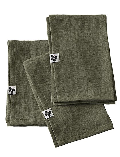 3 Servietten SolineLeinen 40 x 40 cm von L'EFFET PAPILLON 