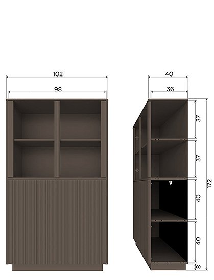Nova Vitrinenschrank Kiefer Truffle Braun von woood &#9733; Kundenbewertung "Sehr gut" &#9733; 12&percnt; Rabatt für Neukunden &#9733; Schnell verschickt &#9733; car-Moebel.de