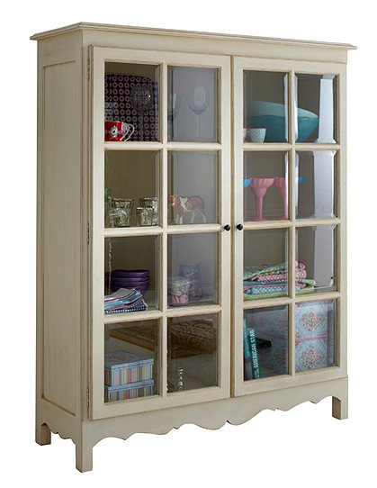 Vitrinenschrank, Antiklook, 2 Türen 1