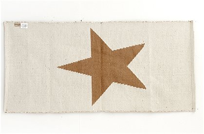 Teppich, großer Stern, beige/w, 65x135 1