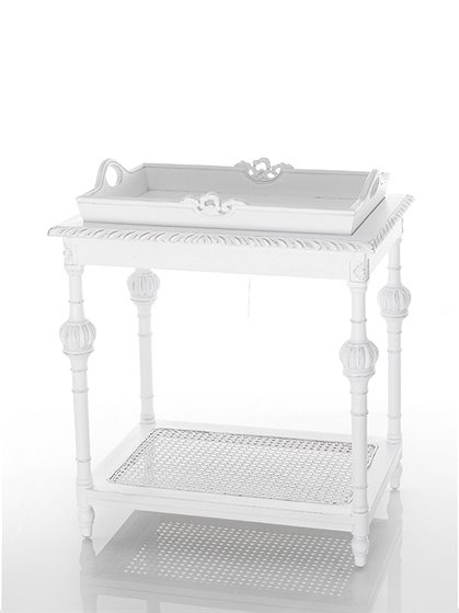 Kleiner Tisch mit Tablett, weiß 1